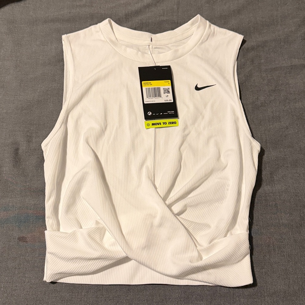Nike Dri-Fit White Sleeveless Crop Top